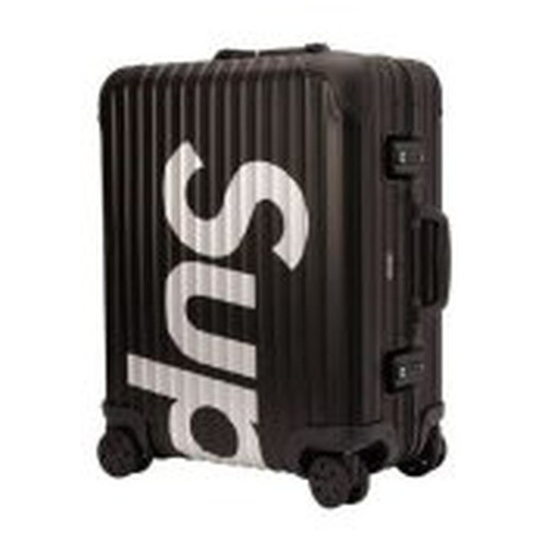 Supreme x RIMOWA 18SS Topas Multiwheel Suitcase Trolley bag Black White  Logo 45L